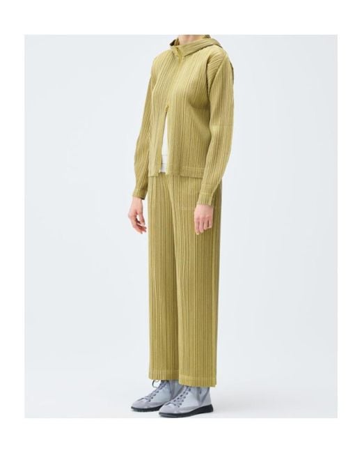 Pleats Please Issey Miyake Green Pleated Trousers