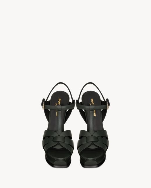 Saint Laurent Black Tribute Platform Sandals