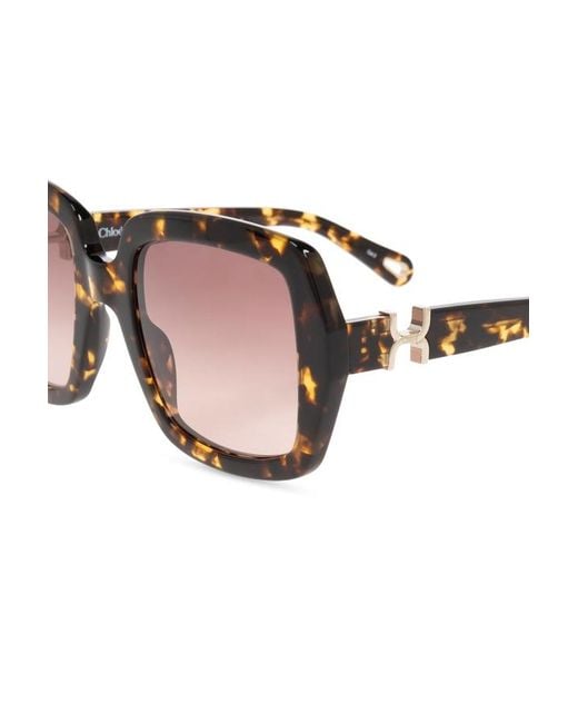 Chloé Pink Chloé Eyewear Square Frame Sunglasses