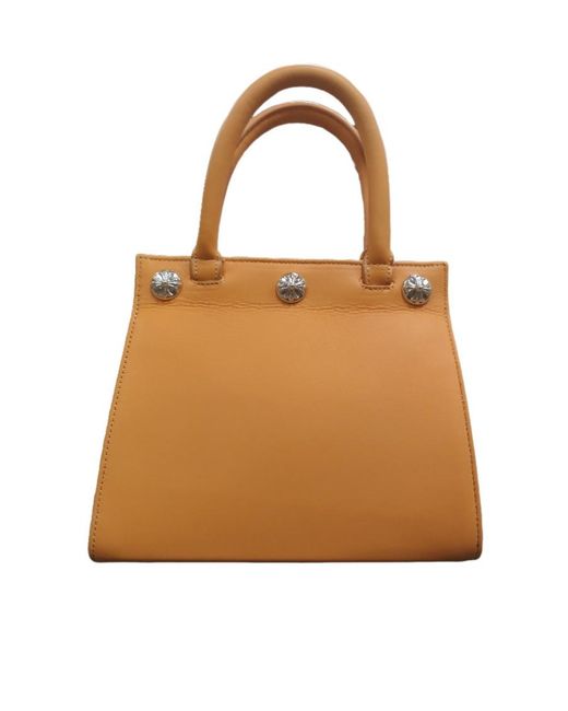 Chrome Hearts Brown Cross-Pattern Handbag