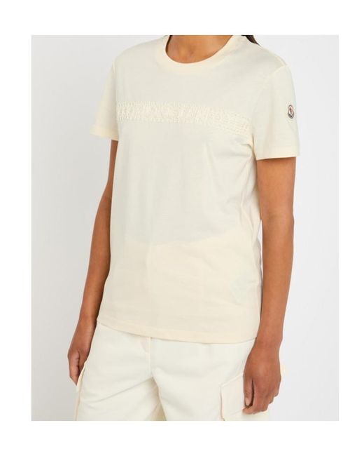 Moncler White Logo-Appliquéd Cotton T-Shirt