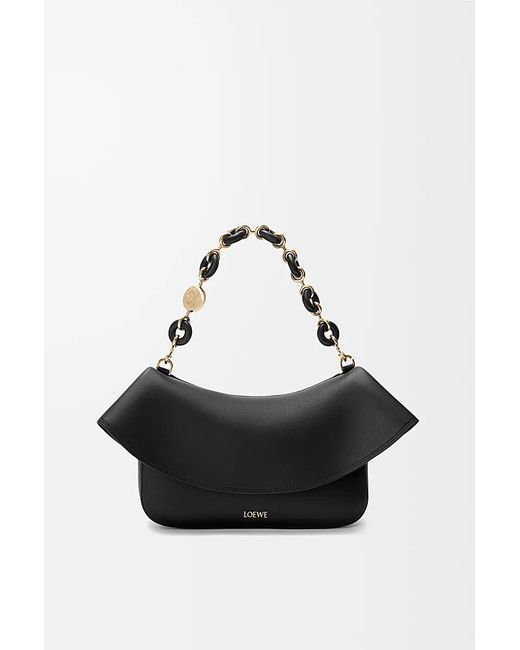 Loewe Black Medium Leather Ola Shoulder Bag