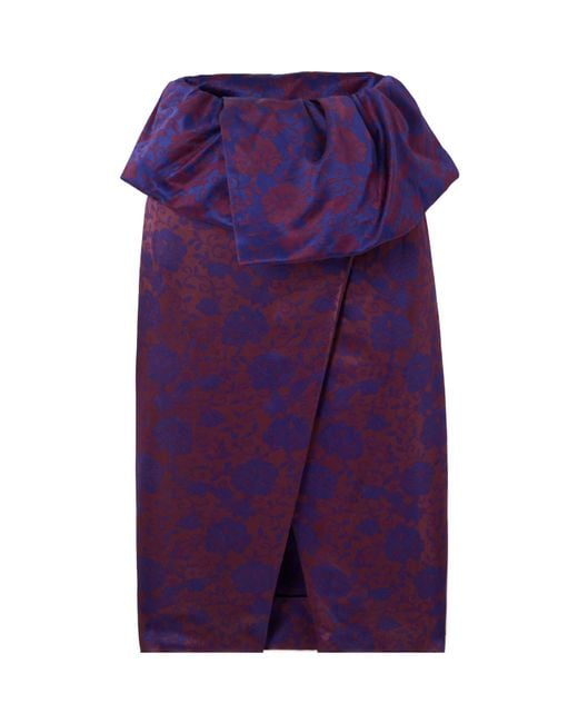 Dries Van Noten Purple Peplum Asymmetric Wrap Skirt