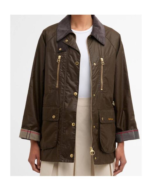 Barbour Green Argill Zip-Fastening Patch-Pockets Jacket