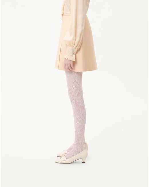 Valentino Natural Bow Detailed Pleated Skort