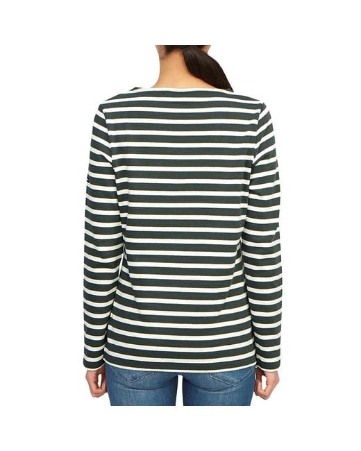 Saint James Green Striped Logo T-Shirt