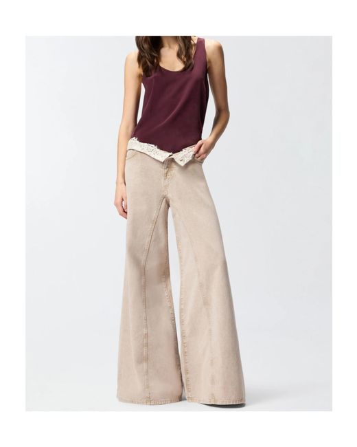 Pinko Natural Winona Wide Leg Jeans