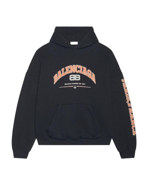 Balenciaga Blue Maison Wide Fit Hoodie for men