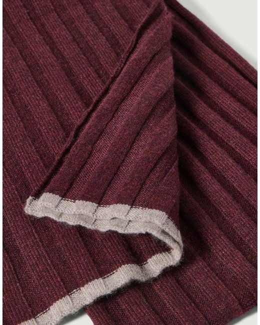 Brunello Cucinelli Purple Contrast-Trim Scarf for men