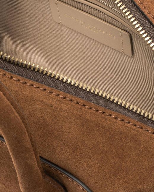 Gianni Chiarini Brown Large Gemma Suede Leather Tote Bag