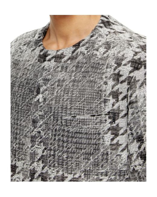 DIESEL Gray Prince Of Wales Jacquard Denim Coat for men