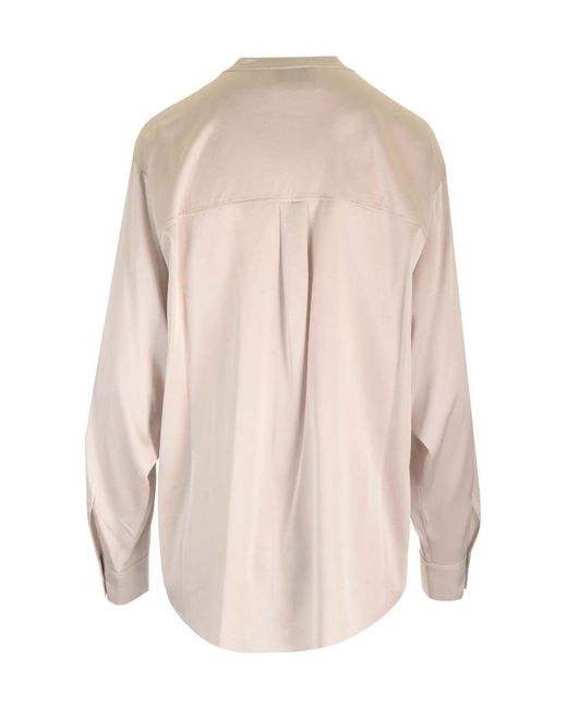 Forte_forte Natural Curved Hem Satin Shirt