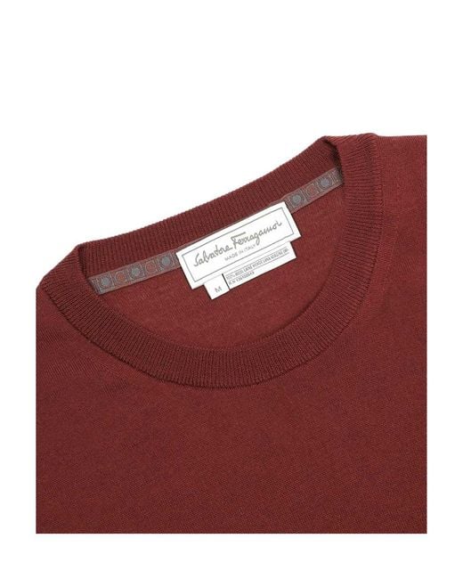 Ferragamo Red Round-Neck Sweater for men