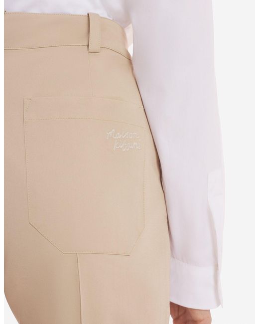 Maison Kitsuné Natural Maison Kitsuné Straight-Leg Tailored Trousers
