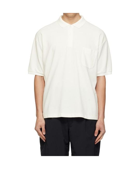Nanamica White Short-Sleeved Polo Shirt for men