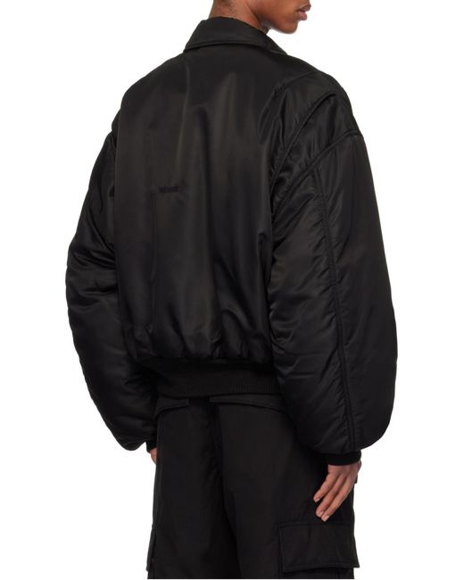 we11done Black Lapel Pilot Jacket for men