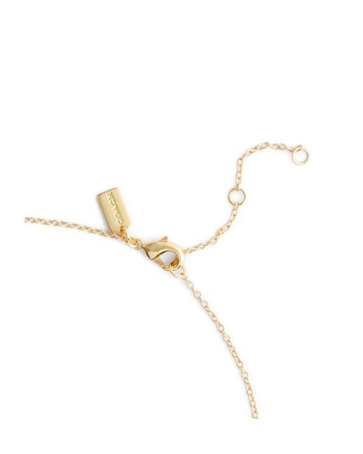 COACH White Heart-Shaped Pendant Necklace And Earrings Two-Pack