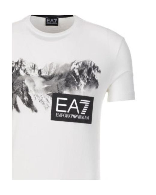 EA7 White Logo Details T-Shirt for men