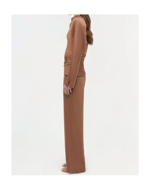 Jonathan Simkhai Brown Wide-Leg Trousers