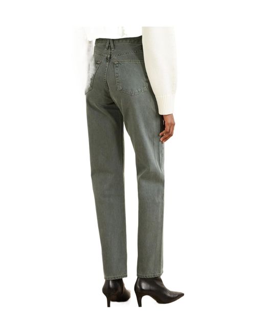 SLVRLAKE Denim Gray High-Rise Straight-Leg Jeans