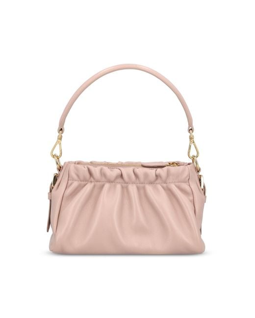 Prada Pink Triangle-Logo Tote Bag