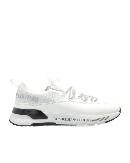 Versace Jeans White Couture Logo Detailed Low-Top Sneakers