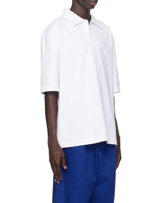 Marni White Logo Patch Short-Sleeved Polo Shirt for men
