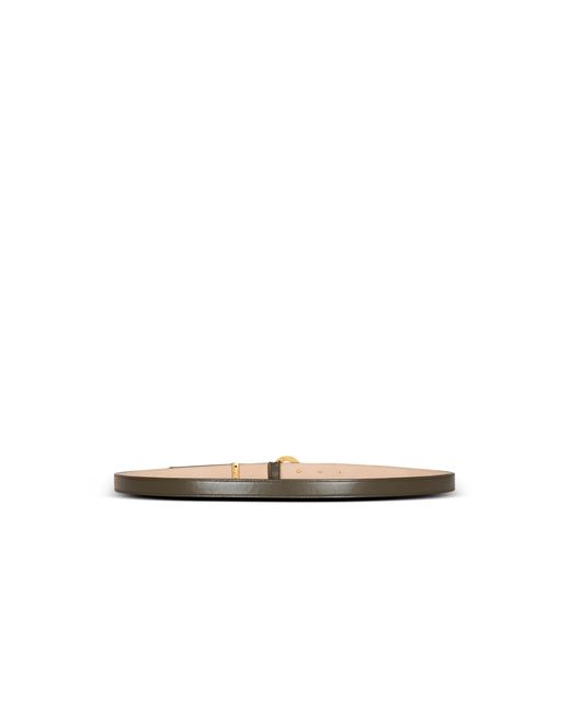Balmain White Smooth Leather T-Bar Belt for men