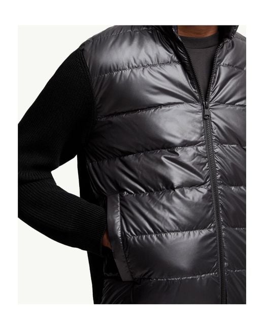 Moncler Black Shiny Padded Zip-Up Cardigan for men