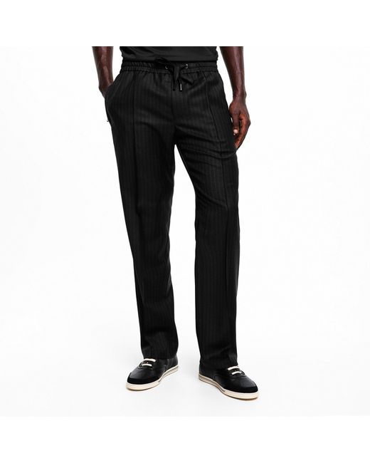 Dolce & Gabbana Black Striped Trousers for men