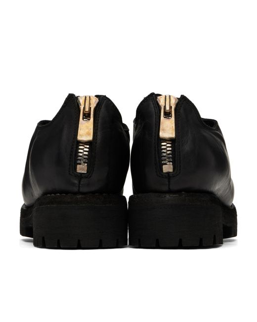 Guidi Black Round Toe Flat Shoes