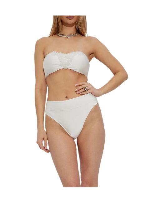 Cult Gaia White High-Waisted Bikini Bottoms