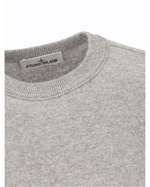 Stone Island Gray Long-Sleeved Sweater for men