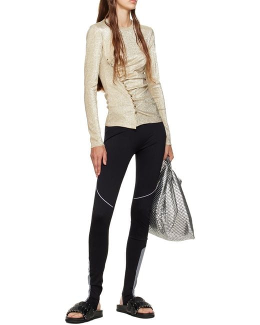 Rabanne Natural Fitted Crewneck Long-Sleeved Top