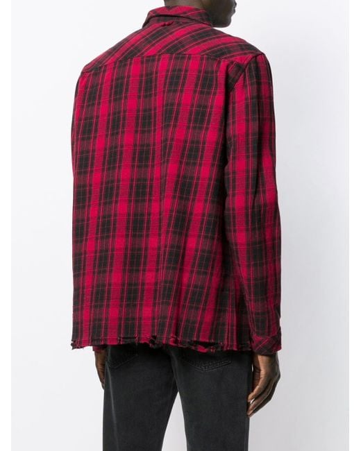 Marcelo Burlon Red Check Print Shirt for men