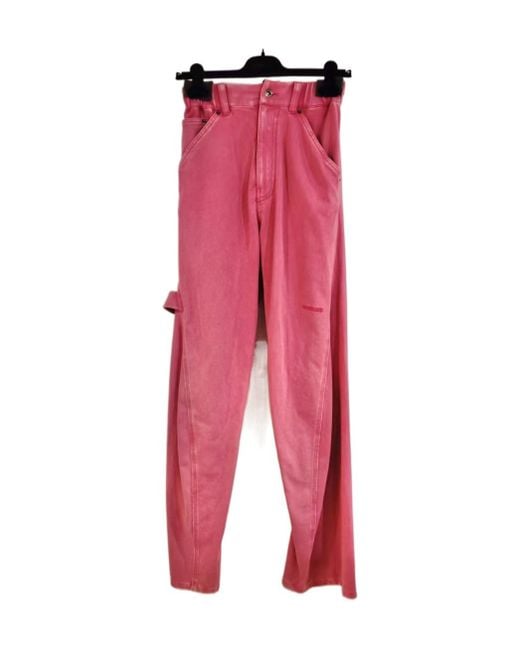 we11done Red Twisted Overalls