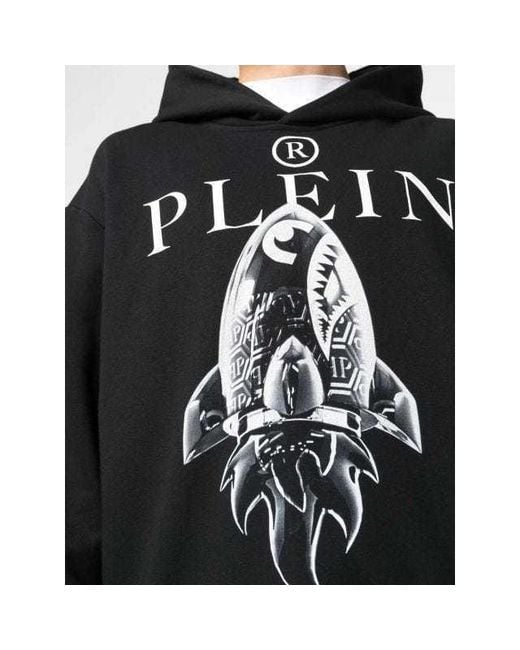 Philipp Plein Black Monsters Pattern Printed Hoodie for men