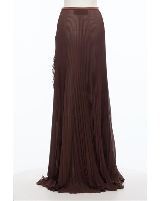 Valentino Brown Pleated Skirt