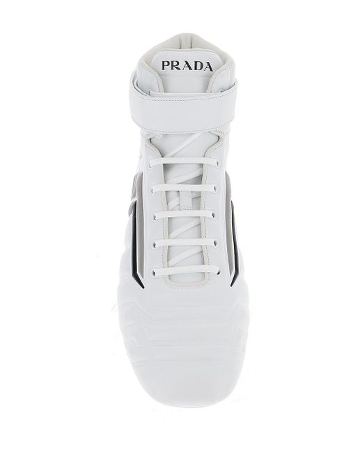 Prada White Lace-Up Chukka Boots for men