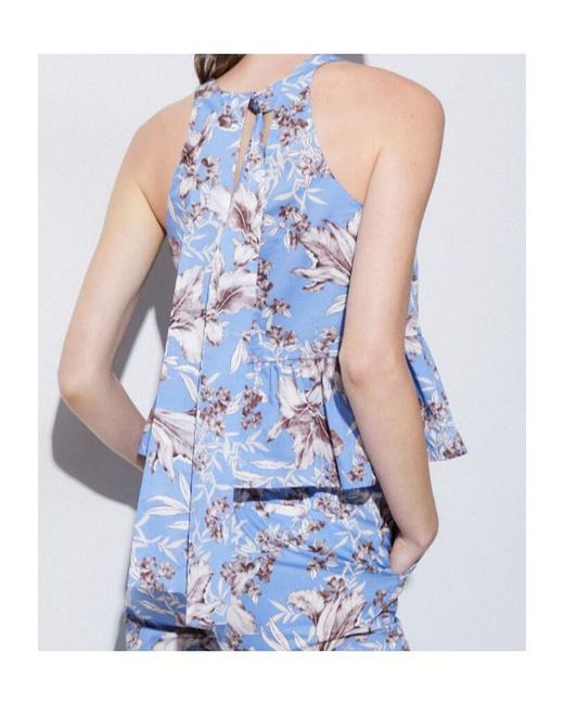 Liu Jo Blue Bow-Back Peplum Sleeveless Top