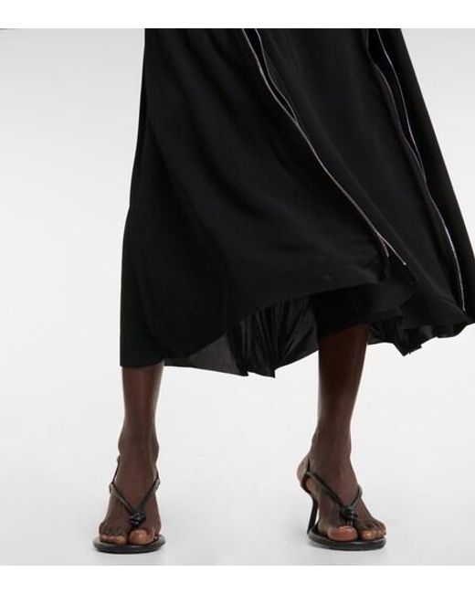 Victoria Beckham Black Zipper-Embellished Maxi Dress