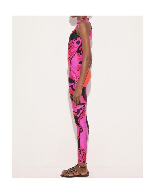 Emilio Pucci Pink Pucci Printed Sleeveless Jumpsuit