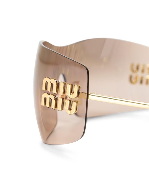 Miu Miu White Round Sunglasses