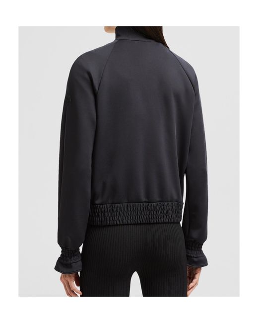 Moncler Black Logo Patch Zip-Up Cardigan