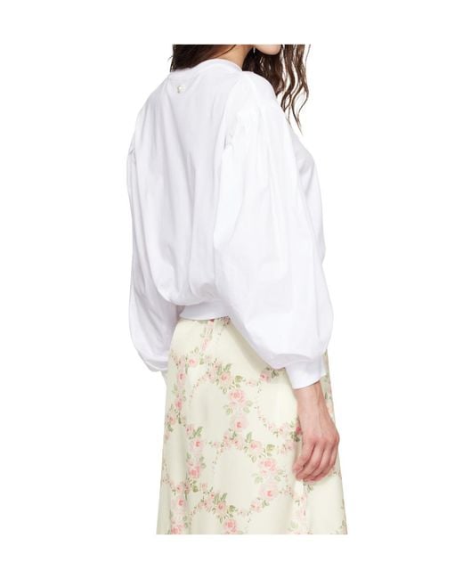 Simone Rocha White Puff Sleeve Lantern Top