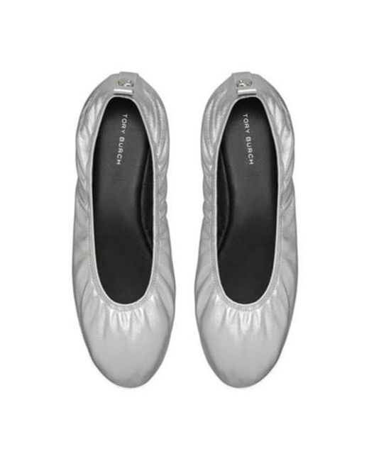 Tory Burch White Eddie Ballet Pumps