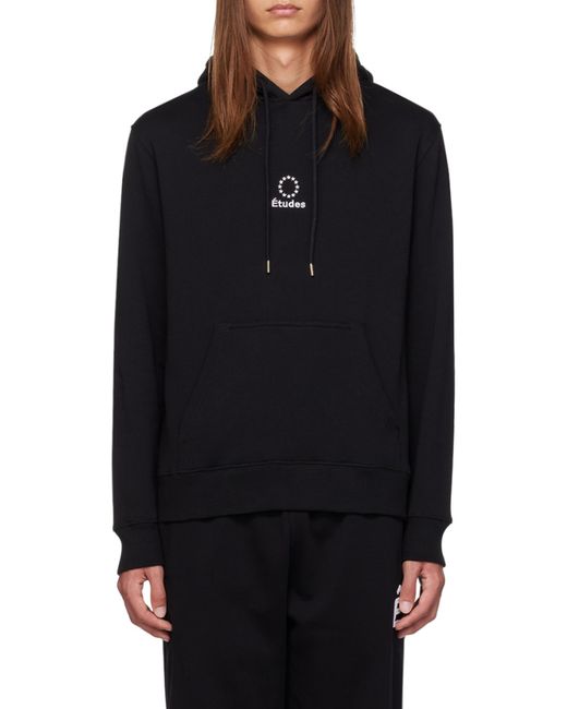 Etudes Studio Black Logo Embroidered Drawstring Hoodie for men