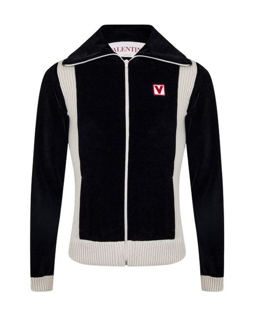 Valentino Black Logo Zip-Up Jacket for men