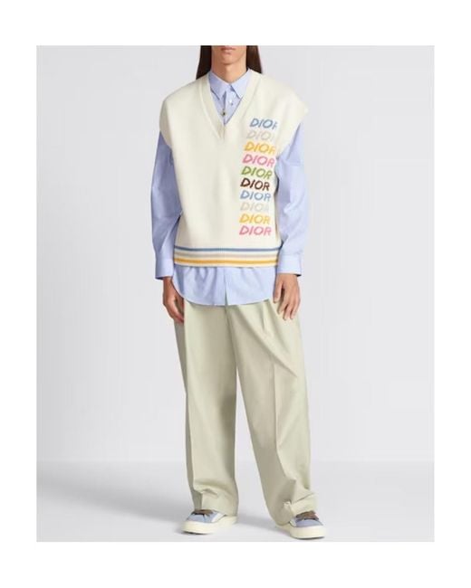 Dior Natural Homme High Waist Straight Leg Pants for men