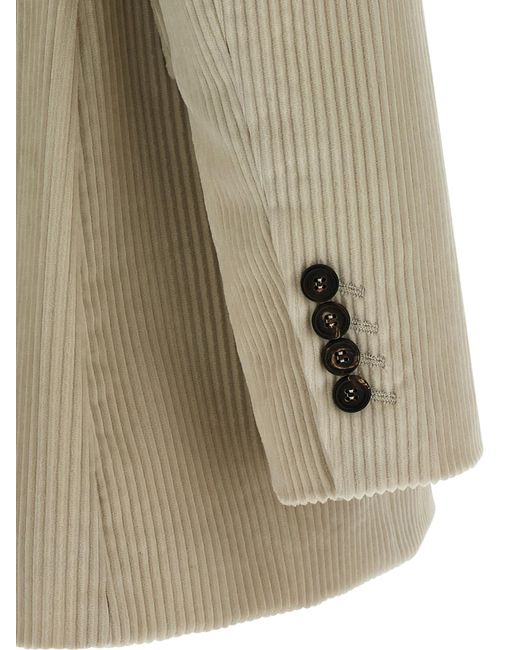 Brunello Cucinelli Natural Velvet Blazer